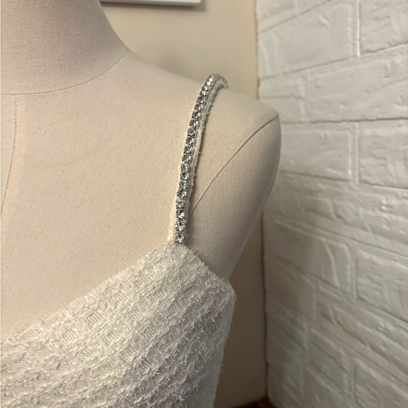 Elegant Cream Lulus tweed Dress women’s small - Picture 2 of 10